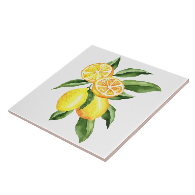 Keramiskt plattor/trivet-lemoner keramiskt plattor kakelplatta (Sidan)