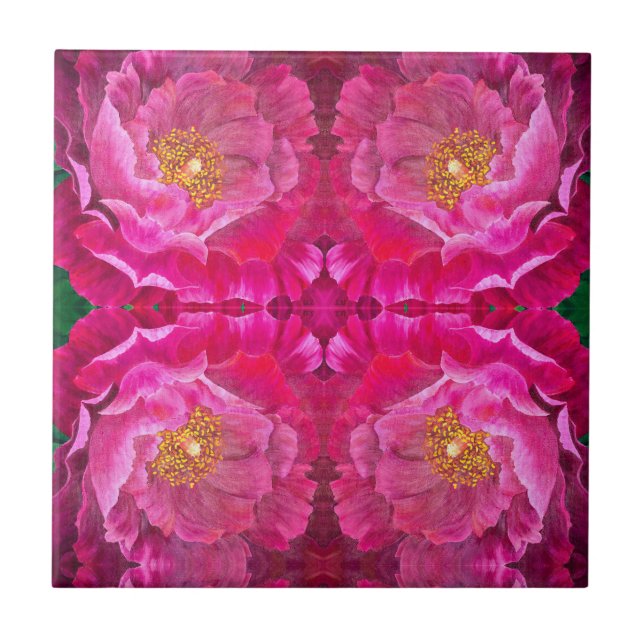 Keramiskt plattor / trivet - Rosa Cactus Ro Kakelplatta (Framsidan)