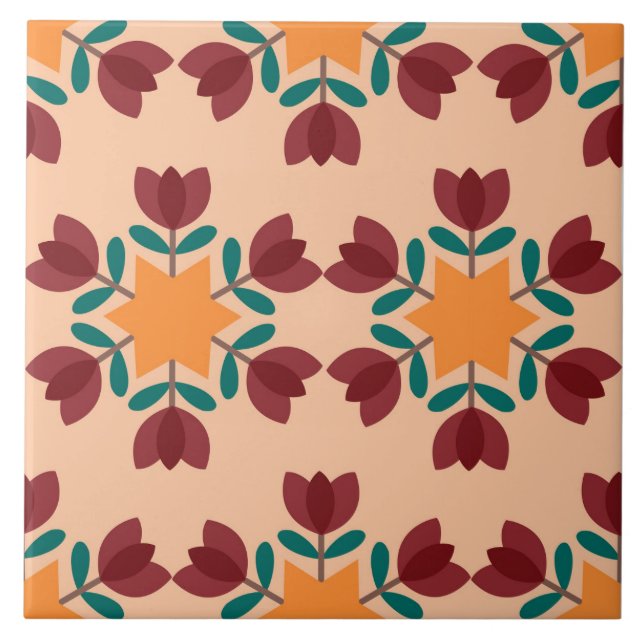 Keramiskt plattstål för Blommigt - 6"x6" Kakelplatta (Framsidan)