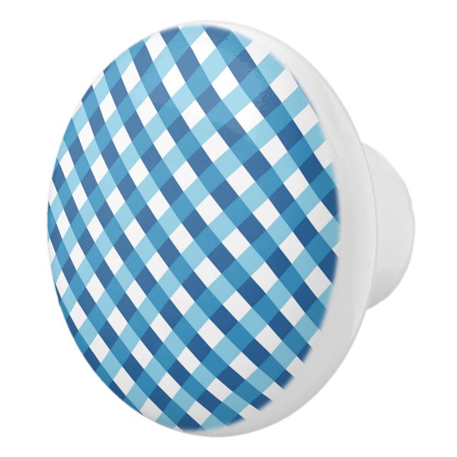 Keramiskt skåp, brunblå papp knopp (Höger)
