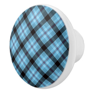 Keramiskt skåp, brunblå papp knopp