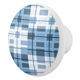 Keramiskt skåp, brunblå papp knopp
