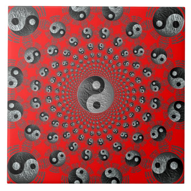 Keramiskt Yin Yang universum belägger med tegel Kakelplatta (Framsidan)