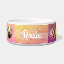 Keratisk hundmatskål med rutigt mönster - HAMbWG