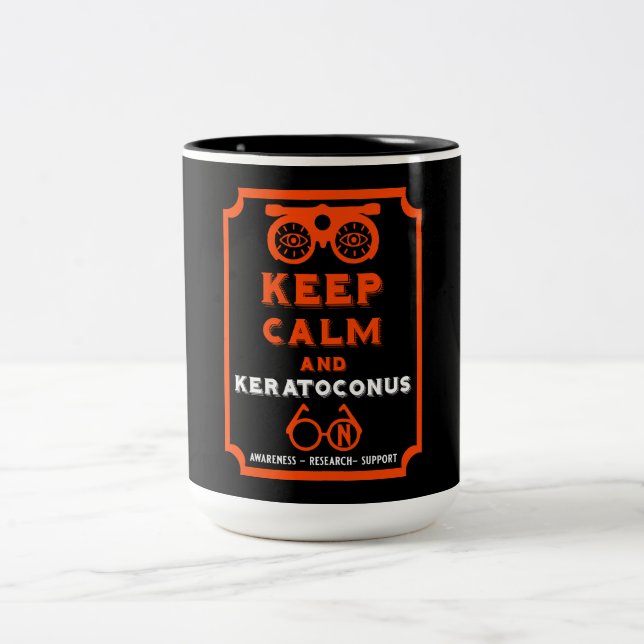 Keratoconusstöd och medvetenhet Två-Tonad mugg (Center)