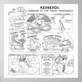 Kerberos/Cerberus Grekiska Myth Comix Poster