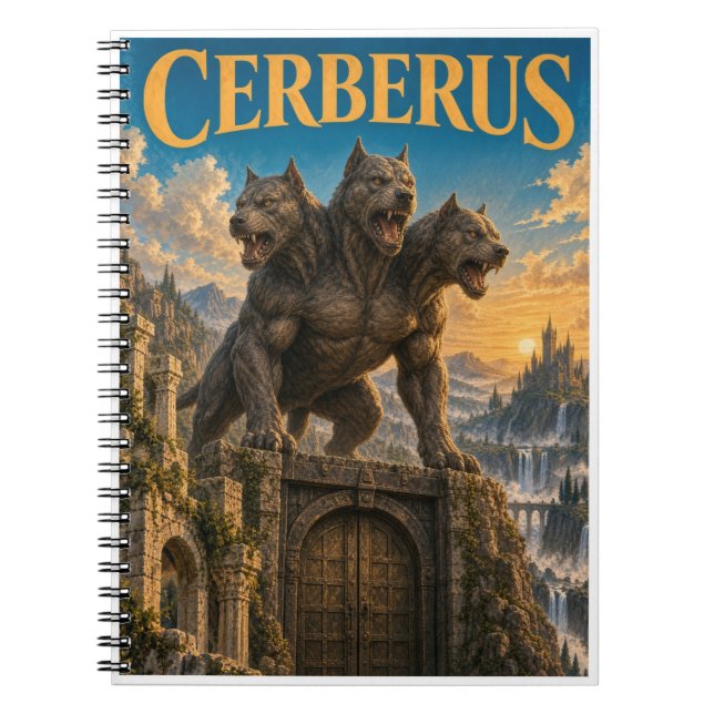 Kerberus, gotisk fantasimonster anteckningsbok (Framsidan)