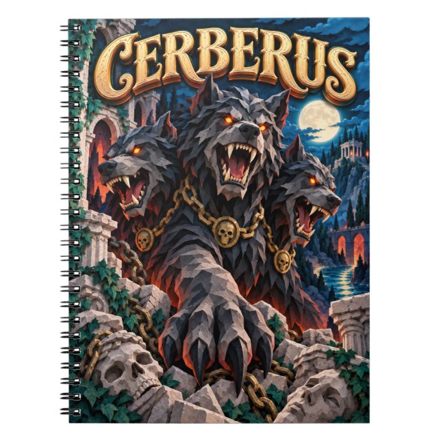 Kerberus, pappersklippsmonster anteckningsbok (Framsidan)