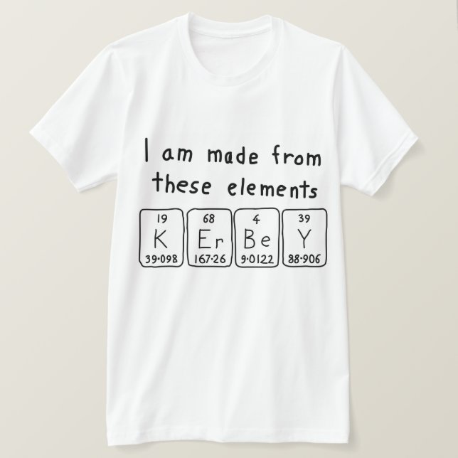Kerbey periodisk skjorta bord namn t-shirt (Design framsida)