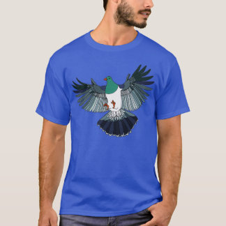 Kereru på retro rand t shirt
