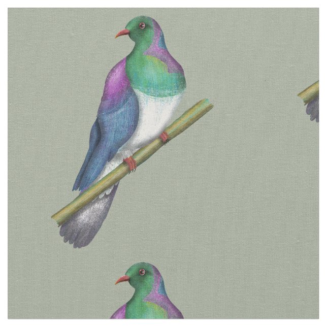 Kereru Wood dueon Tyg (Närbild)