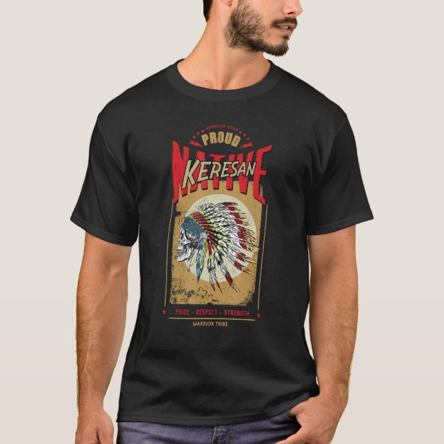 Keresan Native American Indian Warrior Tribe Proud T Shirt (Framsida)