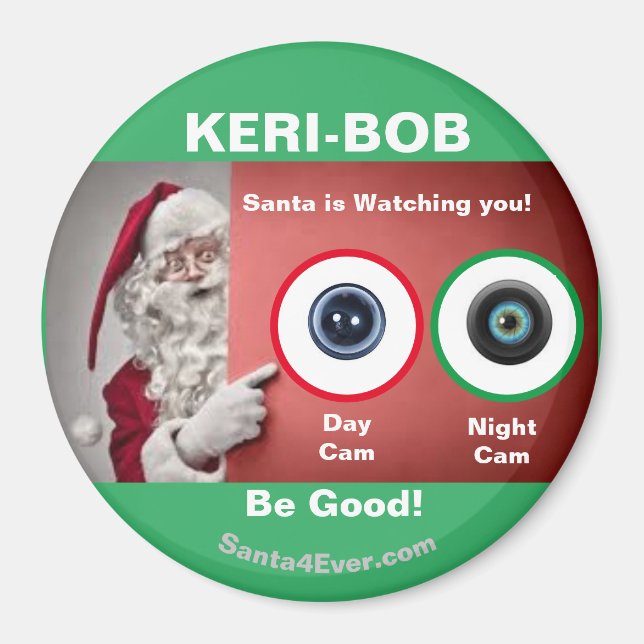 KERI-BOB Santa bevakar dig! Dag och natt Magnet (Framsidan)