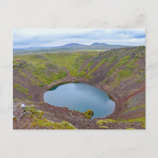 Kerid Crater Sjö, Golden Circle, Island Vykort (Framsida)