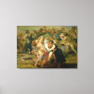 Kermesse, detaljer om böndans, c.1635-3 canvastryck