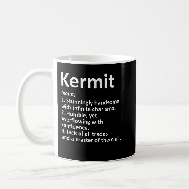 KERMIT Definition Personlig Namn Funny Birthday Kaffemugg (Vänster)
