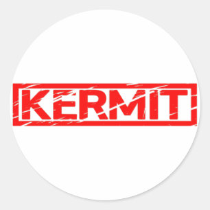 Kermit Frimärke Runt Klistermärke