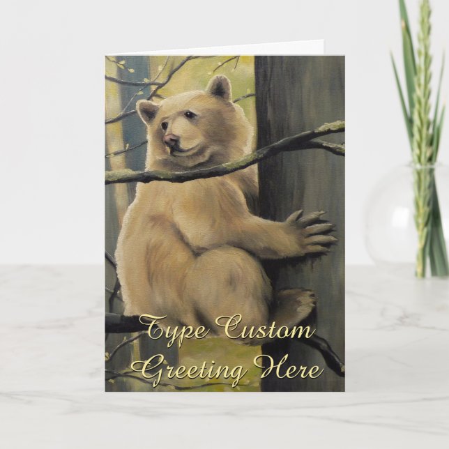 Kermode Bear Card anpassar sprit Bear Art Card Helgkort (Framsida)