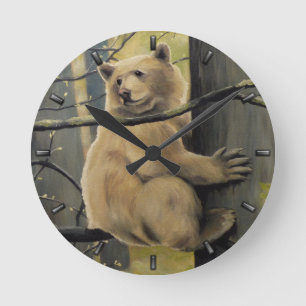 Kermode Bear Clock Bear Art Wall Closer Bear Decor Rund Klocka