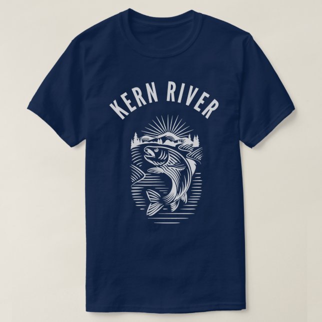 Kern River California flygfiske retro T Shirt (Design framsida)
