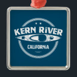 Kern River California Kayaking Julgransprydnad Metall<br><div class="desc">Matat av snösmältningen nära Whitney kör Kern RIver 165 miles scenkanyonerna genom den stora Sierran Nevada-bergen och har ändlösa kajakande-,  kanotings-,  paddelbada-,  slangs- och raftmöjligheter.</div>