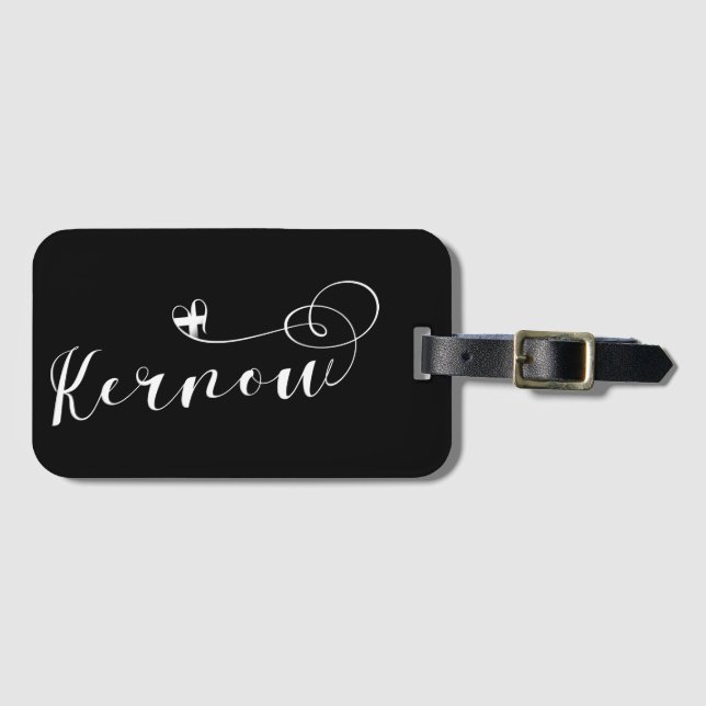 Kernow Flagga in Heart, Cornish, Cornwall Bagagebricka (Framsida horisontal)