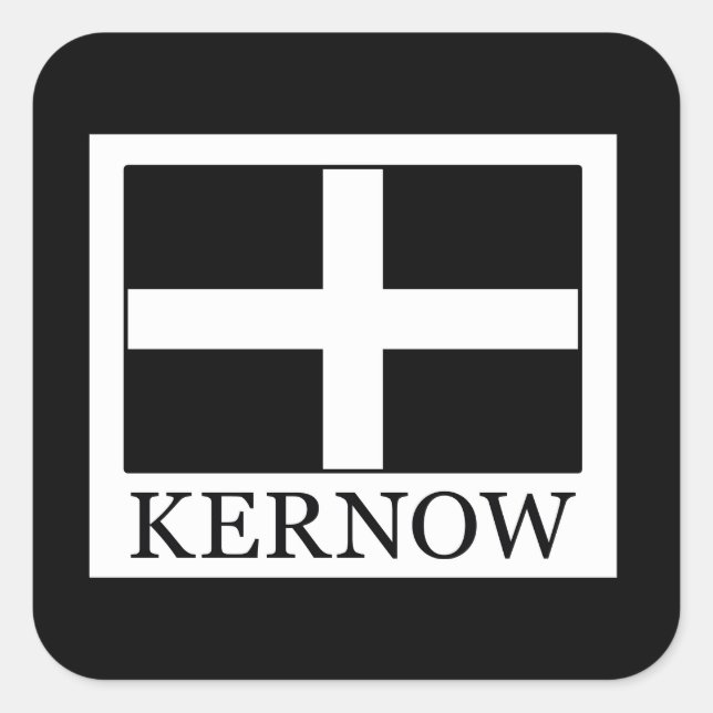 Kernow Fyrkantigt Klistermärke (Framsida)