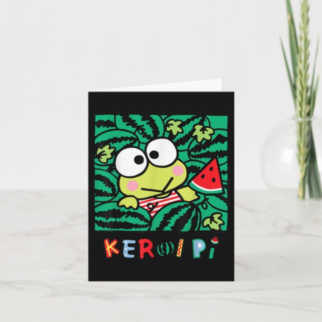 Keroppi Watermelon Summer Roligt Kort (Framsida)