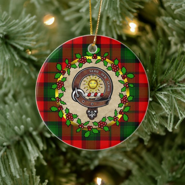 Kerr Klan Badge & Tartan Personlig Julafton Julgransprydnad Keramik (Träd)