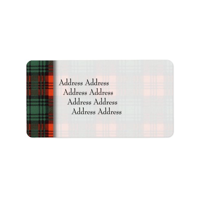 Kerr klan Play Scottish tartan Adressetikett (Framsidan)