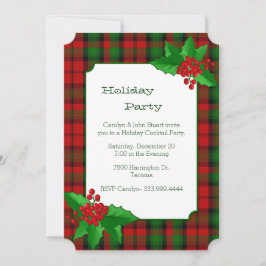 Kerr Klan Tartan Play Anpassningsbar jul Party Inbjudningar