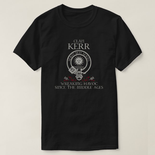 Kerr Klan vapensköld Scottish surname tartan Thist T Shirt (Design framsida)