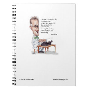 Kerr/London James Joyce & Engelska är tortyr Citat Anteckningsbok