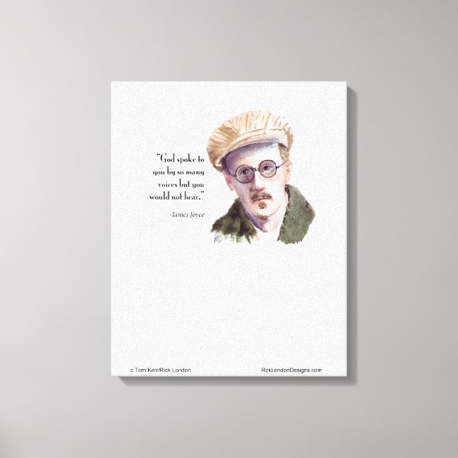 Kerr/London James Joyce & "Gud talade" Citat Canvastryck (Framsida)