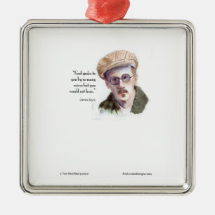 Kerr/London James Joyce & "Gud talade" Citat Julgransprydnad Metall