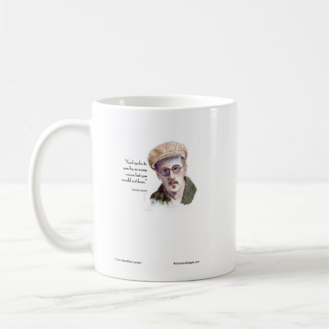Kerr/London James Joyce & "Gud talade" Citat Kaffemugg (Vänster)