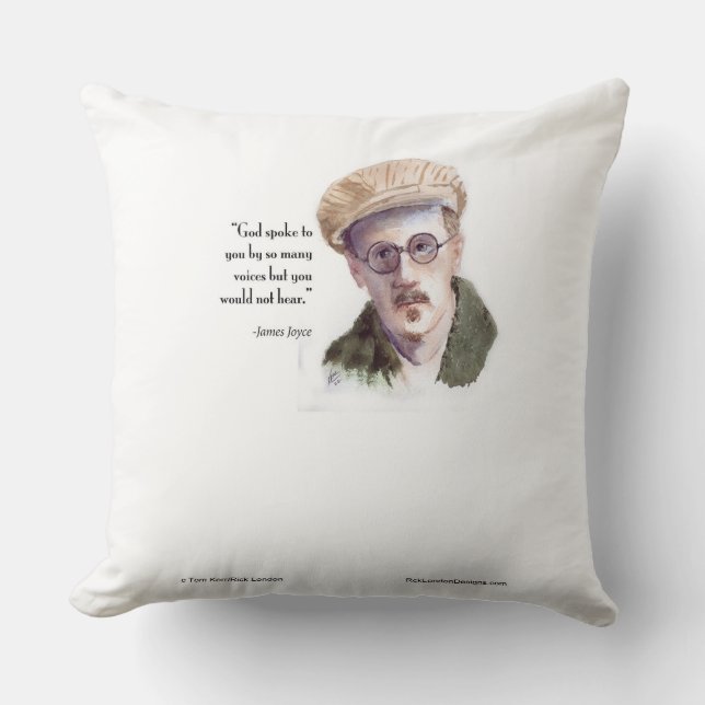 Kerr/London James Joyce & "Gud talade" Citat Kudde (Framsida)