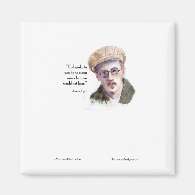 Kerr/London James Joyce & "Gud talade" Citat Magnet (Framsidan)
