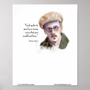 Kerr/London James Joyce & "Gud talade" Citat Poster