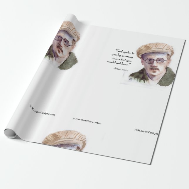 Kerr/London James Joyce & "Gud talade" Citat Presentpapper (Utrullad)