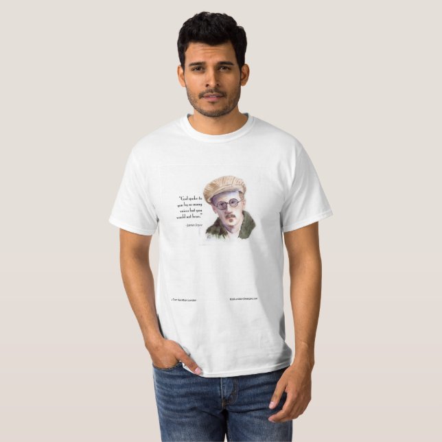 Kerr/London James Joyce & "Gud talade" Citat T Shirt (Hel framsida)
