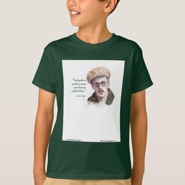 Kerr/London James Joyce & "Gud talade" Citat T Shirt (Framsida)