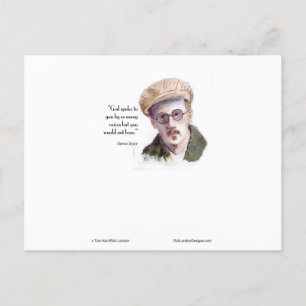 Kerr/London James Joyce & "Gud talade" Citat Vykort
