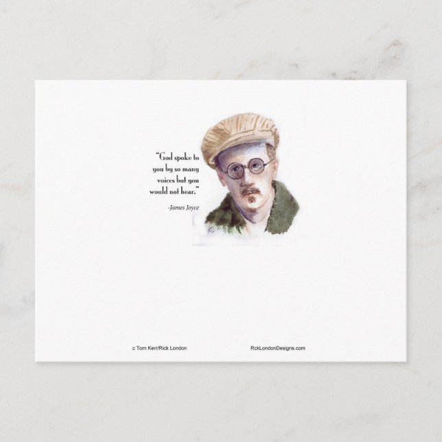 Kerr/London James Joyce & "Gud talade" Citat Vykort (Framsida)