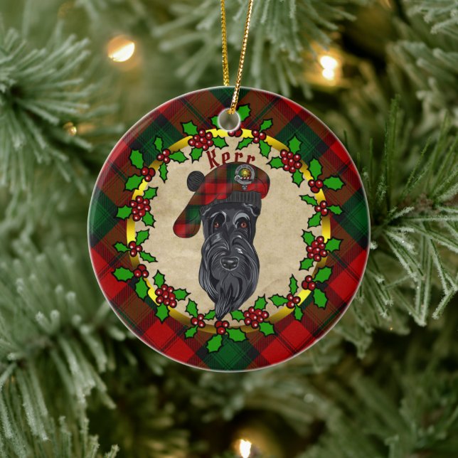 Kerr Scottie Hund jul Ceramic Ornament (Träd)