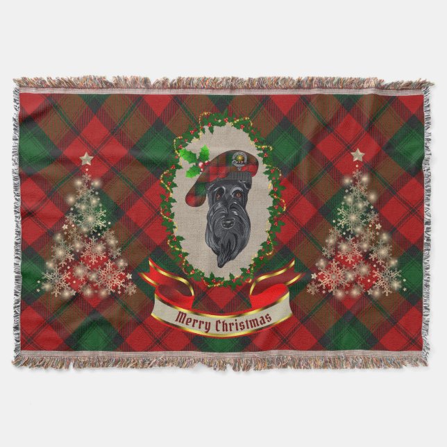 Kerr Scottie Hund jul Throw Blanket Filt (Framsidan)