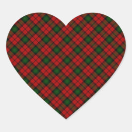 Kerr Scottish Klan Tartan Design Hjärtformat Klistermärke