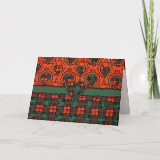 Kerr Scottish Tartan Kort (Framsida)