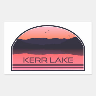 Kerr Sjö Virginia North Carolina Red Sunrise Rektangulärt Klistermärke