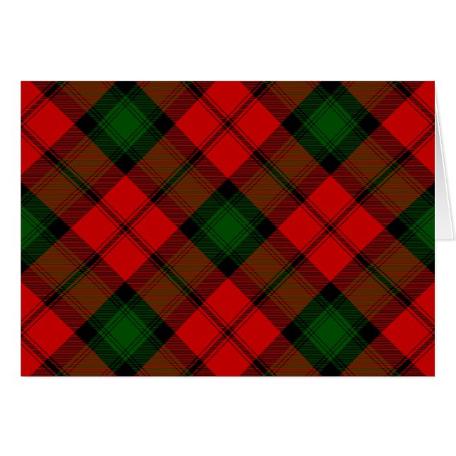 Kerr tartan Red grönt plaid Hälsningskort (Framsidan Horizontal)
